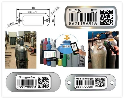 Protezione UV chimica di resistenza della corrosione del codice a barre ad ossigeno e gas del cilindro