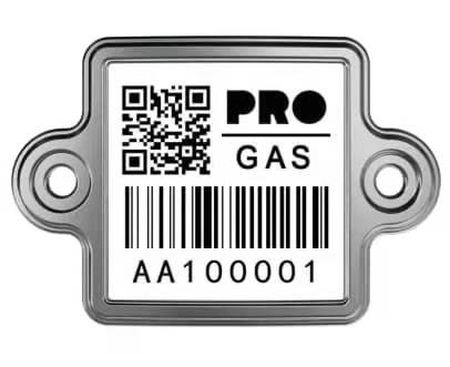 Il codice a barre del metallo del cilindro della resistenza GPL di 800 gradi etichetta l'anti combustione
