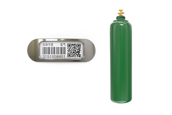 Etichetta metal-ceramica di rettangolo del codice a barre permanente per le bombole a gas industriali