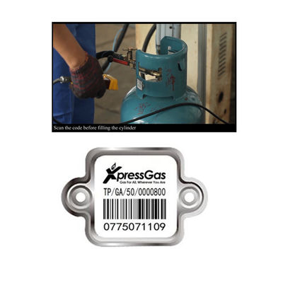 Anni all'aperto del bene durevole del codice a barre del cilindro di  GPL 20 che esplorano semplicemente da PDA o dal cellulare